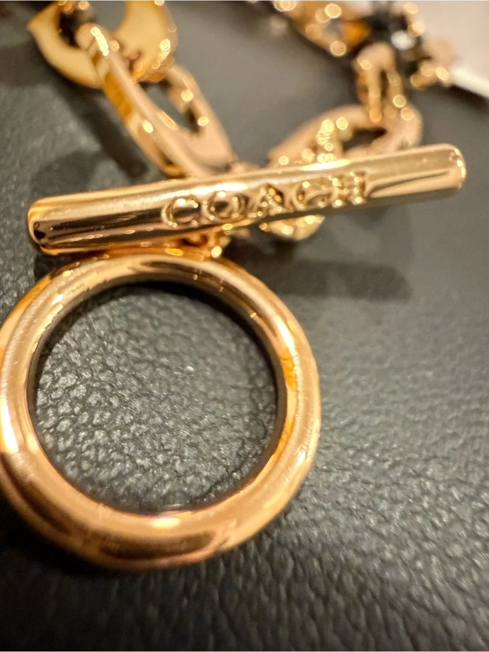 COACH | Rose Gold Plated “C” Link Toggle Bracelet